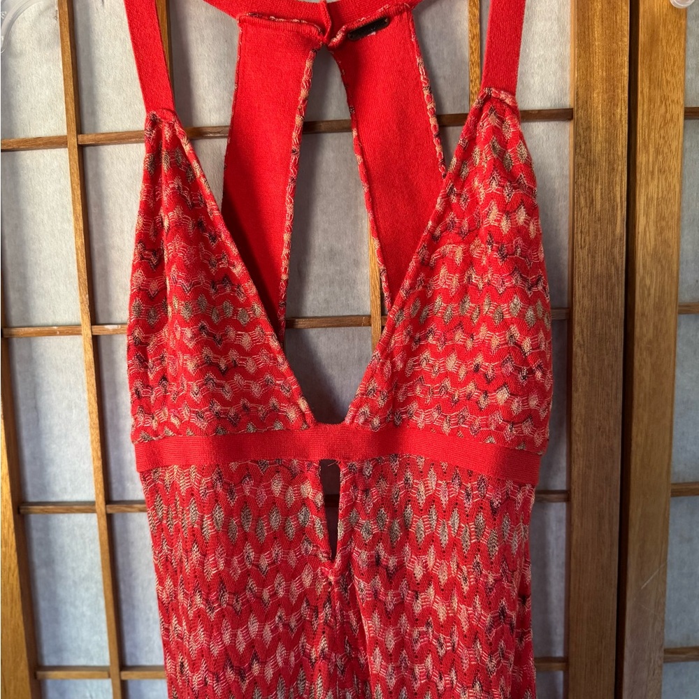 Free People Vibrant Red Knit maxi dress
